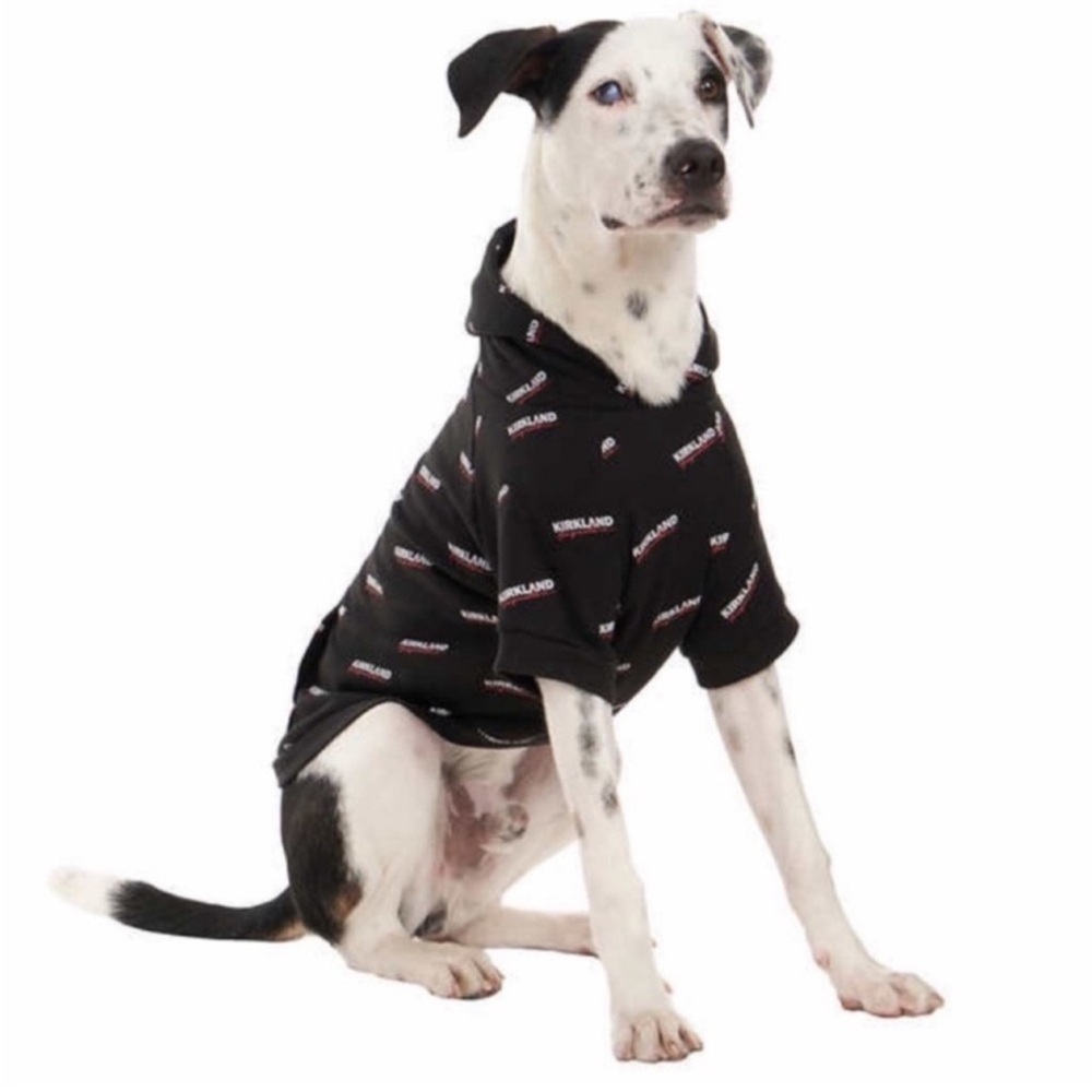 NWT Kirkland Signature Logo Pet Hoodie for Dog / Cat BLACK - size M - cozy